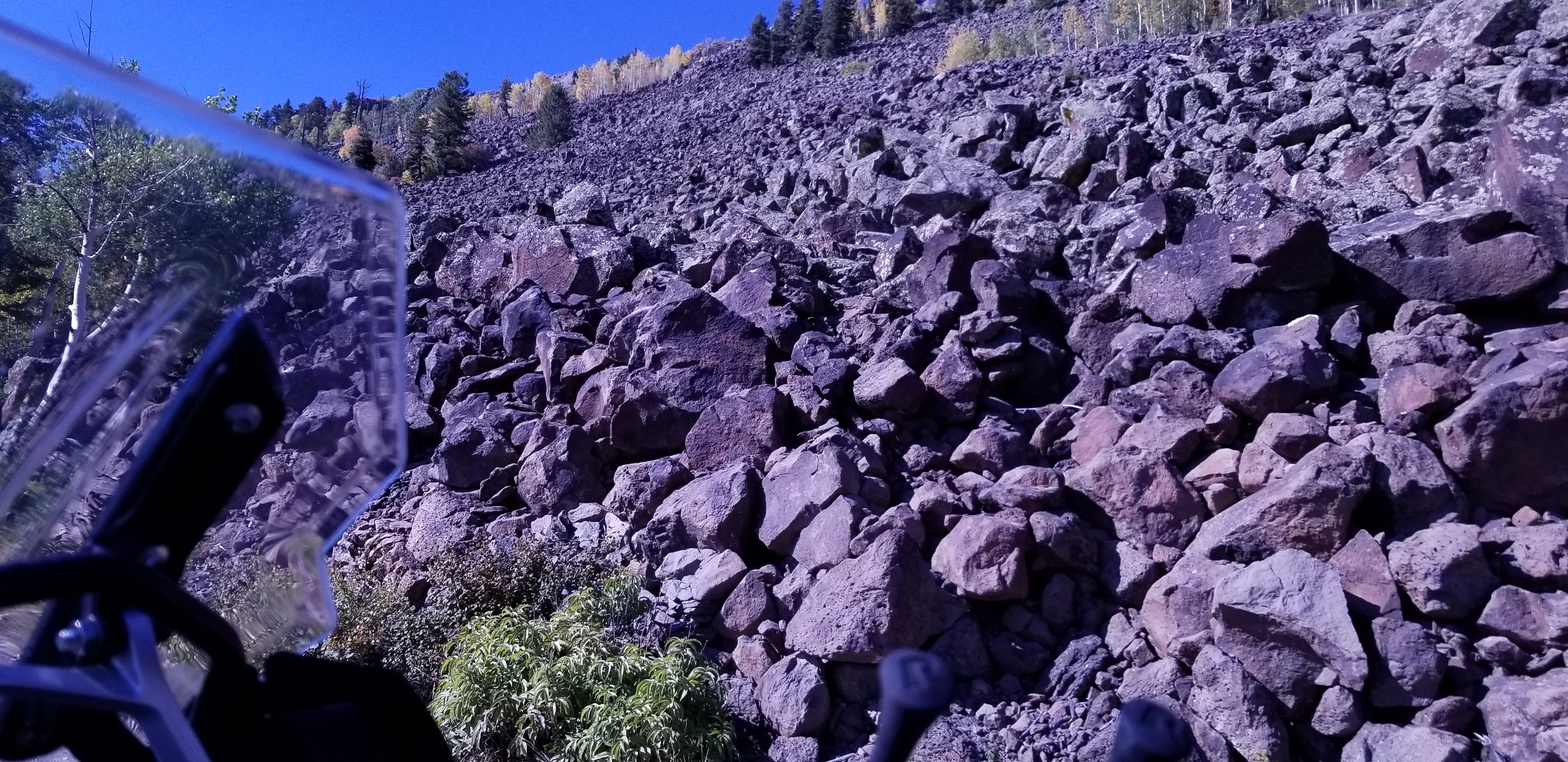 A pic of the boulder fields from sitting on my bike.
