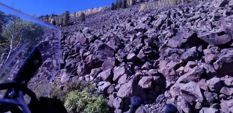 A pic of the boulder fields from sitting on my bike.