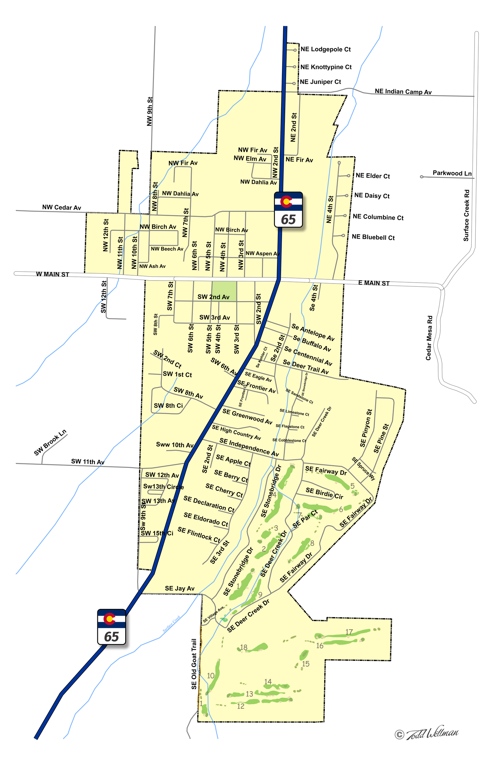 Town of Cedaredge Street Map